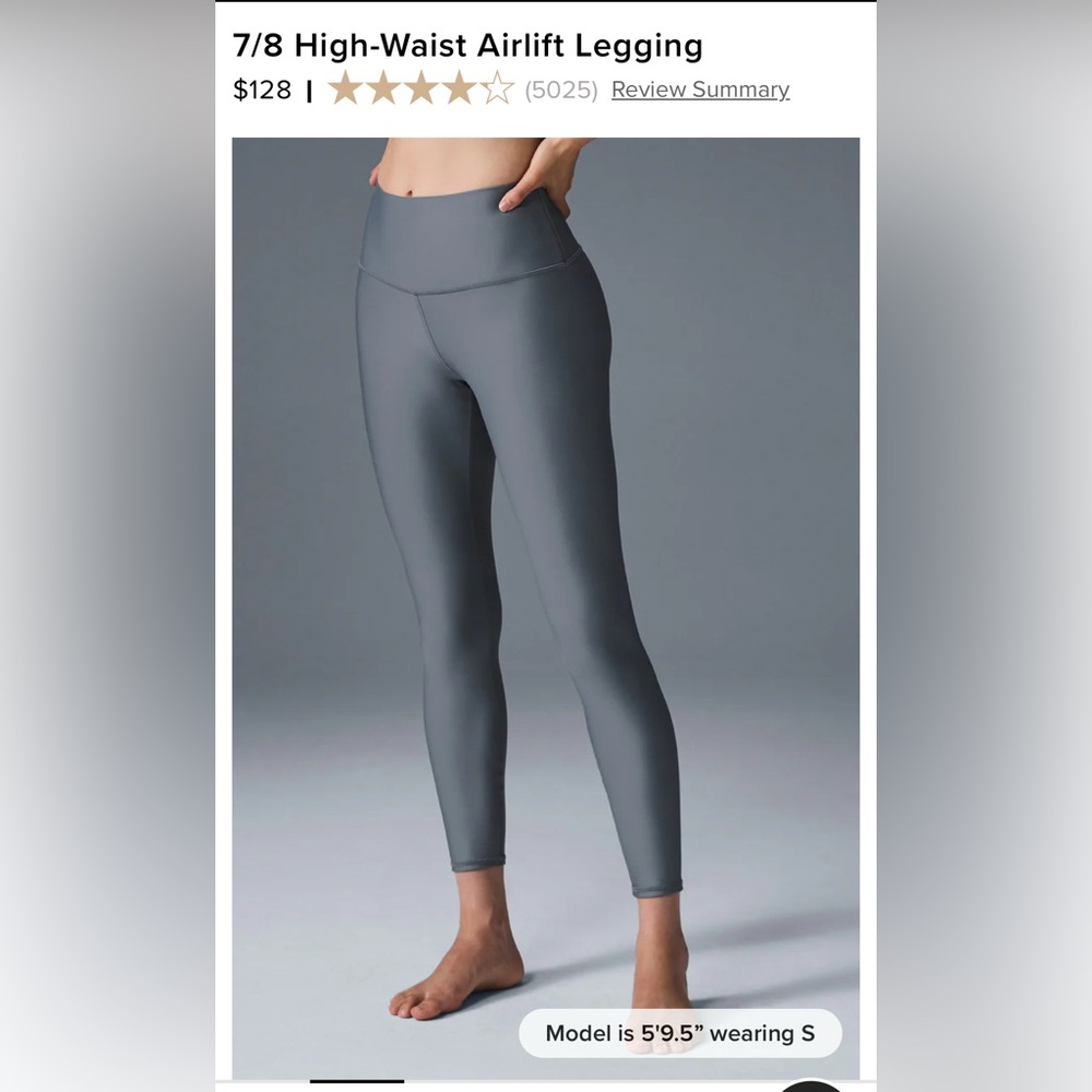 ALO 7/8 High-Waist Airlift Legging - Gray Shine
